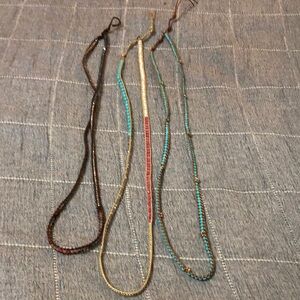 6 Lizou and lucky brand leather and beads wrap bracelets/ necklaces! Also lucky